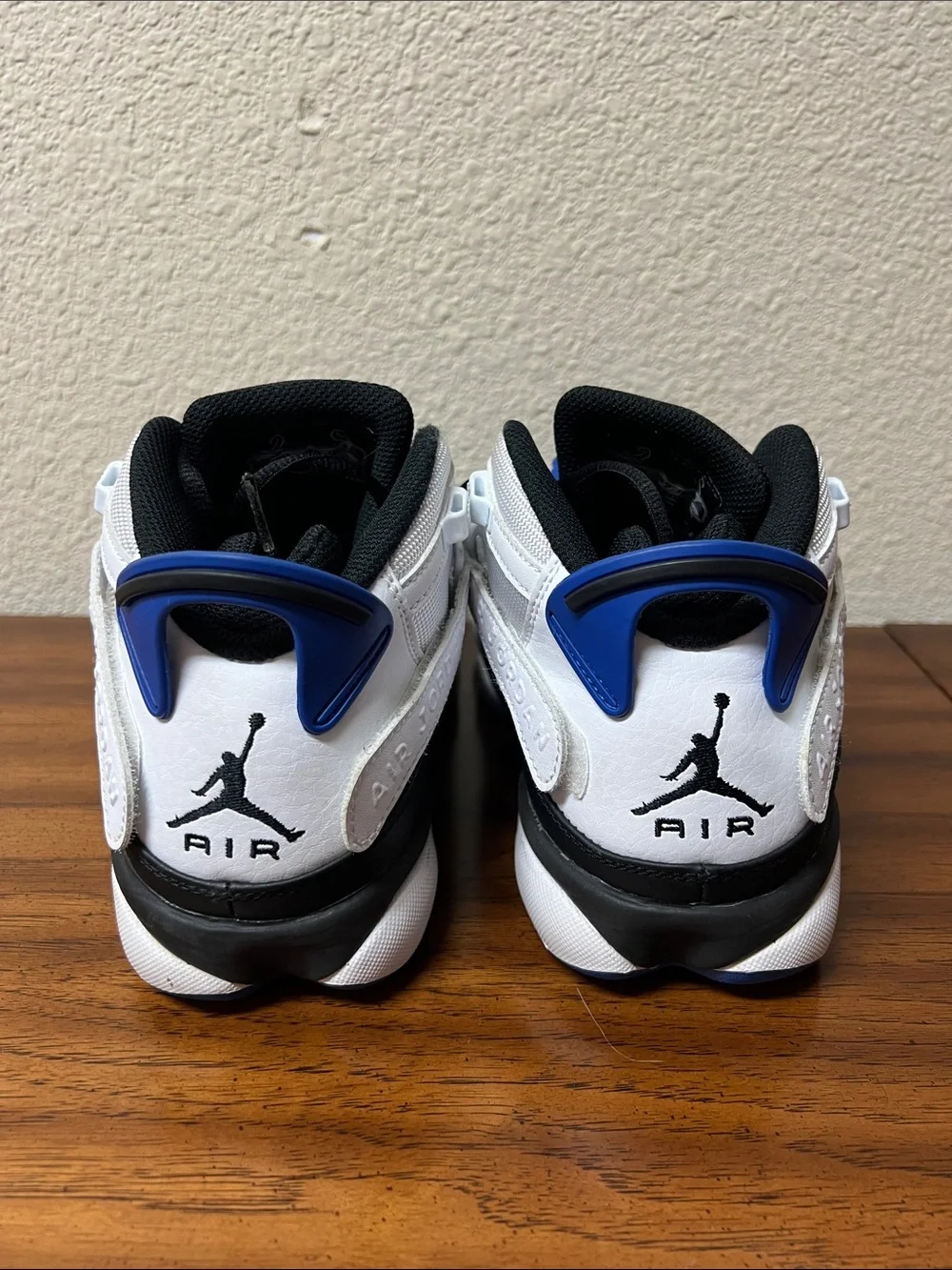 Jordan Black, White & Blue Retro Basketball Sneakers